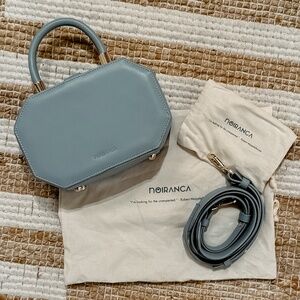 Brand New NOIRANCA Amanda Vegan Leather Box Bag in Blue